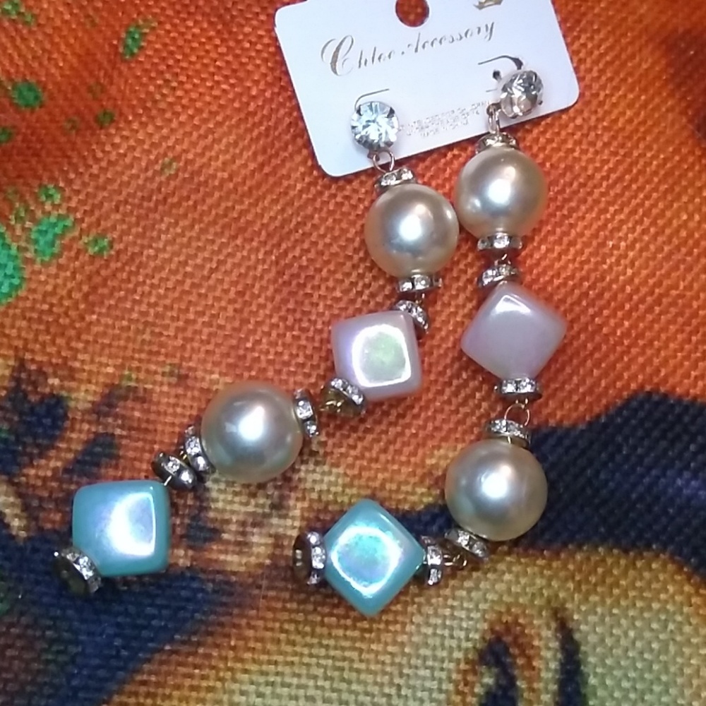 Iridescent Cotton Candy Earrings